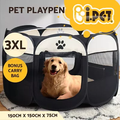 I.Pet Pet Dog Playpen Enclosure Crate 8 Panel Play Pen Tent Bag Fence Puppy 3XL • $49.95