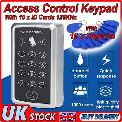 Access Control Keypad 125khz RFID EM KEYFOB Card Reader Door Control System • £22.75