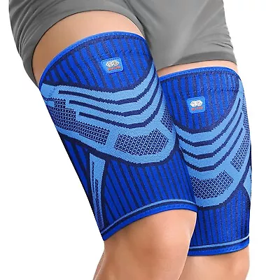 Thigh Compression Sleeve Pair Quad Groin And Hamstring Support. Blue. Small 1 • $8.99