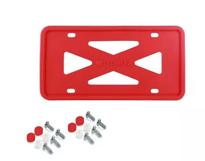 1x Car License Plate Frame Cover Hood Bonnet Rear Trunk Boot Red Silicone For VW • $22.99