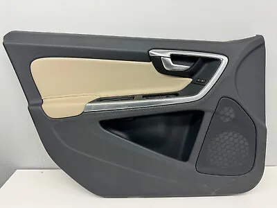 14-18 Volvo S60 Left Front Door Trim Panel Black/Beige Leather 39820951 • $95