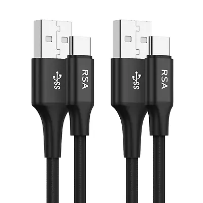 Type C Fast Charging Cable USB C Charger Cable A To C Braided 1m (2 Pack) • £7.99