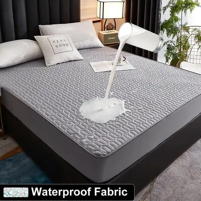 Waterproof Elastic Bed Cover Bed Sheets Pad Protector Mattress Cover Soft • $60.69