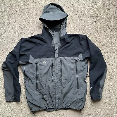 Mountain Hardware Jacket Mens XL *Flaws* Gore-Tex Pro Shell Hooded Grey Black • $99.95