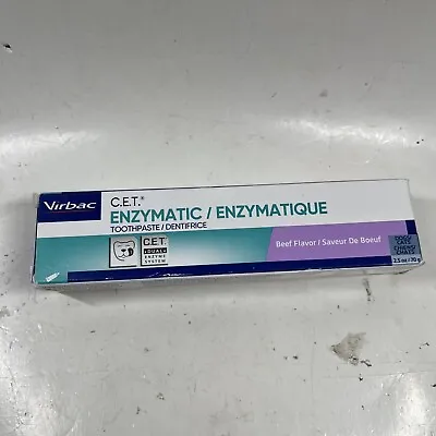 Virbac CET Enzymatic Toothpaste For Dogs Beef Flavor 2.5oz Exp 07/2026 • $13.99