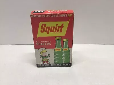 Vintage Squirt Soda Salt And Pepper Glass Shakers In Original Box • $9.95