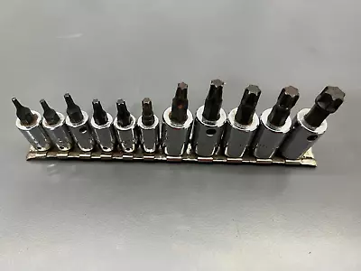 Mac Tools 11 Pc 3/8  & 1/4  Drive Torx Bit Socket Set T8 - T55 - Made In Usa • $99.99