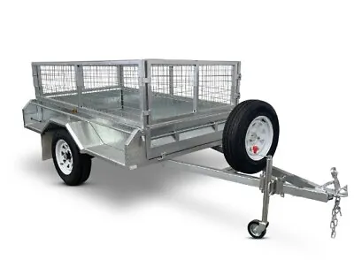 $1850 • Buy Trailer 7 X 4 Hot Dipped Galvanised Heavy Duty Trailer With Cage 600mm