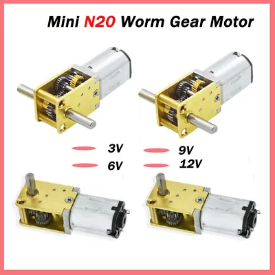 DC 3V 6V 9V 12V Large Torque Mini N20 Worm Gear Motor Full Metal Gearbox Robot • $10.45