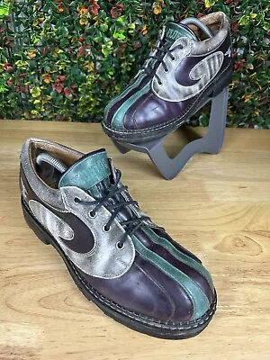 John Fluevog Angels Shoes Purple Green Gray Vintage 90s VTG Men’s 10 Distressed • $85