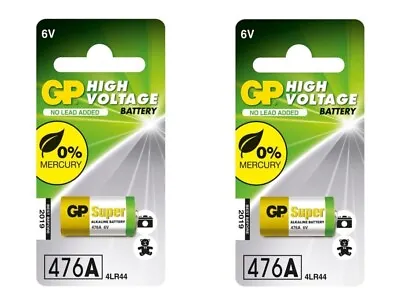 2 X GP 476A 6V Alkaline Super Batteries 4LR44 A544 V4034PX 28A 4G13 • £4.59