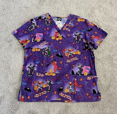 Sesame Street Elmo Loves To Trick Or Treat Scrub Sz Large • $12