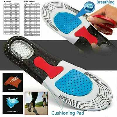 £3.45 • Buy Work Boots Orthotic Foot Arch Support Heel Shoe Inserts Gel Massaging Insoles