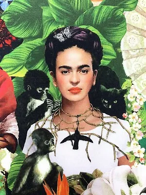 £6.77 • Buy Frida Multicolour Fabric, Photo Mexican Artist Cotton Kahlo