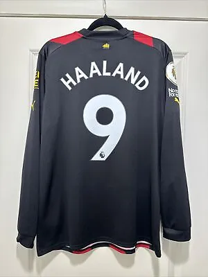 Haaland #9 Men’s LARGE PUMA Manchester City Away Long Sleeve Jersey • $75