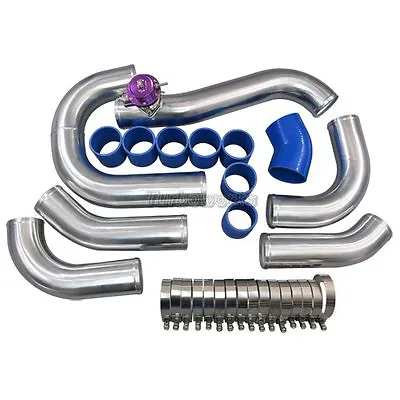$516.98 • Buy Front Mount Intercooler Piping Kit For 96-04 Ford Mustang 4.6L V8 Blue Hoses