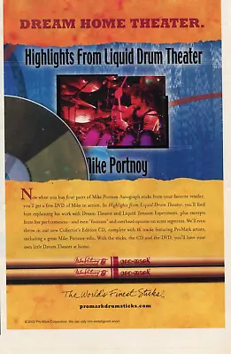2002 Small Print Ad Of ProMark Drumsticks W Mike Portnoy Of Dream Theater • $9.99