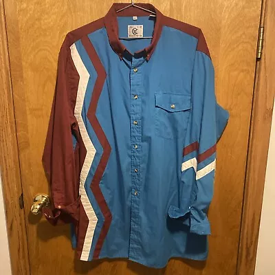 CORRAL WEST RanchWear LONG-SLEEVE Button Up Shirt VTG 90s Western Men’s XL • $18.39