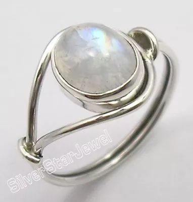 925 Sterling Silver OVAL RAINBOW MOONSTONE Ring Choose Any Size FREE SHIPPING  • £11.99