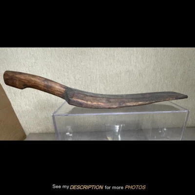 $75 • Buy Antique Primitive Hand Carved Curved Wooden Kitchen Tool Butter Churn