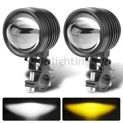 2X LED Motorcycle Headlight Yellow White Spot Light Driving Fog Lamp Offroad ATV • $28.99