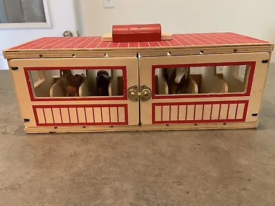 Melissa And Doug Take-Along Show-Horse Stable With 3 Misc. Horses (not M&D) • $16.90