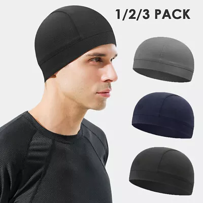 Men Cooling Skull Cap Helmet Liner Summer Quick Drying Cycling Sports Beanie Hat • $5.89