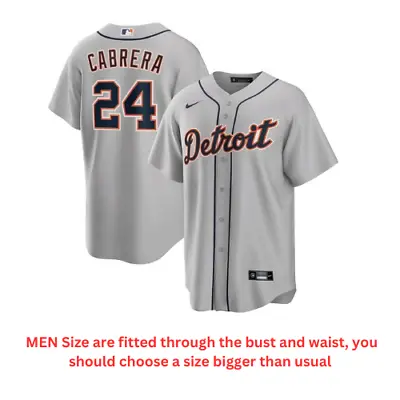 MEN Gray Miguel Cabrera #24 Detroit Tigers City Jersey All Stitched • $37.49