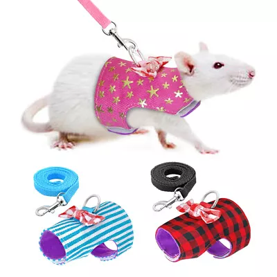 Small Animal Harness And Lead Set Cute Guinea Pig Ferret Hamster Rabbit Squirrel • £6.59