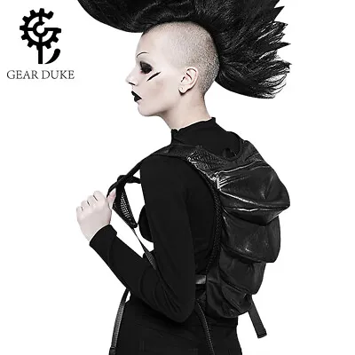 GEARDUKE Retro Men Women Gothic Steampunk Leather Bag Travel Backpack Hiking • $39