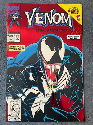 Venom Lethal Protector #1 Marvel Comic Book 1993 Red Foil Bagley Cover FN • $12.71