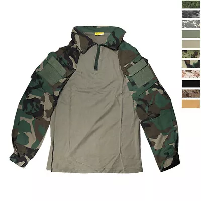 Men's Tactical Long Sleeve T-Shirt Army Military Combat Camouflage Casual Shirts • £23.99