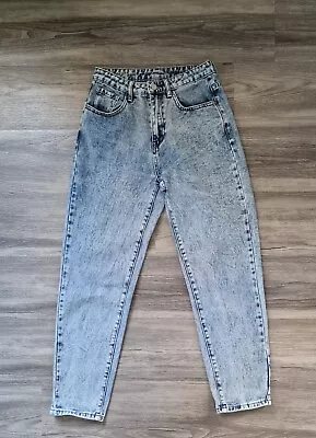 £3.99 • Buy Light Blue Acid Wash Mom Jeans Size 26W 30L Excellent Condition