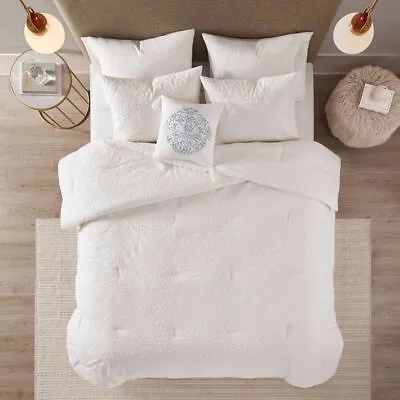 Full/Queen 4pc Madeline Microsculpt Comforter Set White • $75.99