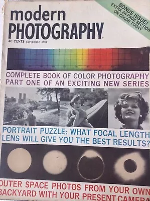 Modern Photography Magazine Color Photography Guide September 1960 082617nonrh • $12.99