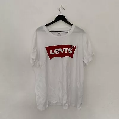 Levis Mens White Short Sleeve Logo Print T Shirt Size 3XL • £7.99