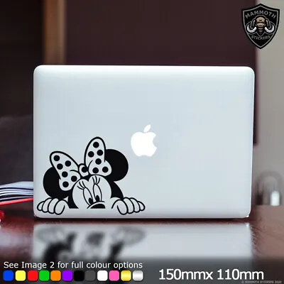 £2.49 • Buy Minnie Mouse Peeking Laptop Sticker Decal Cute Disney Fits Apple Macbook 13 Inch