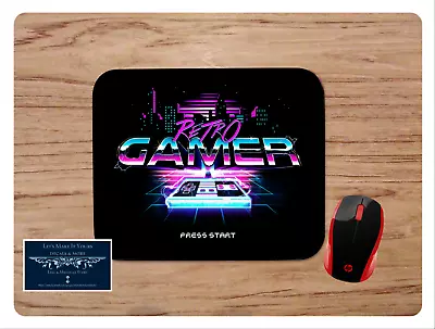 RETRO GAMER 80s INSPIRED ART CUSTOM MOUSE PAD DESK MAT PC GAMING VIRTUAL SCHOOL • $12.91