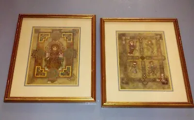 2 Lot Vtg Repro Framed Art Print-The Book Of Kells (19  X  17 ) • $148