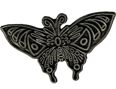 Vintage Black Filigree Butterfly Pin Brooch Steampunk Goth Industrial Dark • $10.97