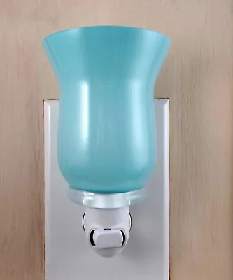 Pale Blue & Clear Glass Vase Custom Made Night Light Tall 4  High • $14.99