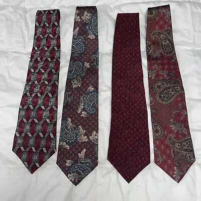 Lot Of Four - 417 By Van Heusen Men's Silk Necktie-Tie- • $8