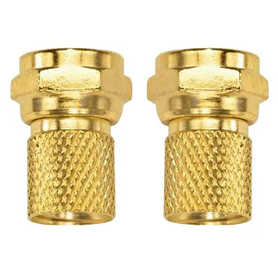 Eagle Twist-On Gold Plated Coaxial F Connector RG6 2 Pack Coax Cable Ends • $0.99