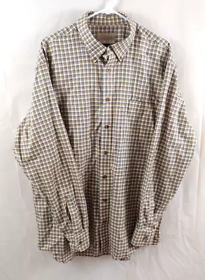 Cabellas Outfitter Series Mens Shirt XL Long Sleeve Button Front Cotton Plaid • $23.77