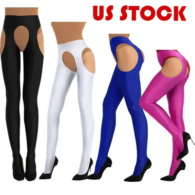 US Women Lingerie Open Crotch Long Stockings Stretch Suspender Pantyhose Tights • $12.59