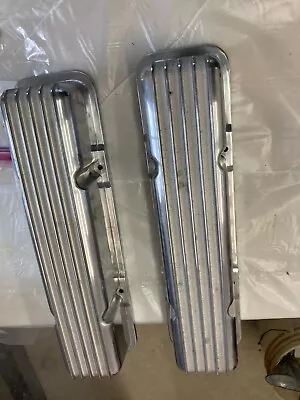 Vintage Tall Finned Polished Aluminum Valve Covers W/O Breather Hole • $125