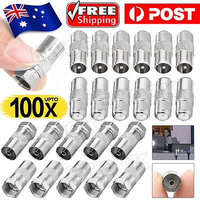 1-100Pcs F-Type Male To PAL Female Connector TV Antenna Socket Cable RG6 Adapter • $2.95