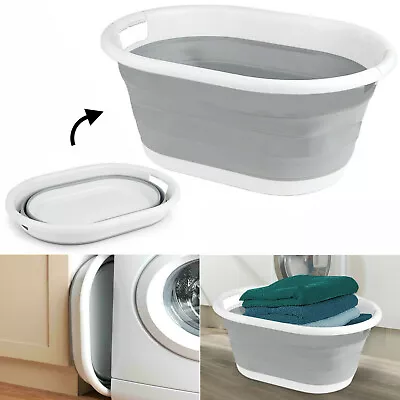 Large Pop Up Folding Collapsible Laundry Basket Space Saving Cloth Washing Bin • £8.95