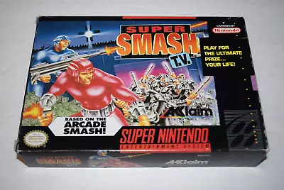 Super Smash TV Super Nintendo SNES Video Game Complete In Box • $112.55