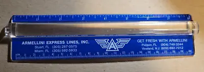 Vintage Advertising Ruler - Acrylic Magnifying Strip - 8  - Armellini Express • $9.95